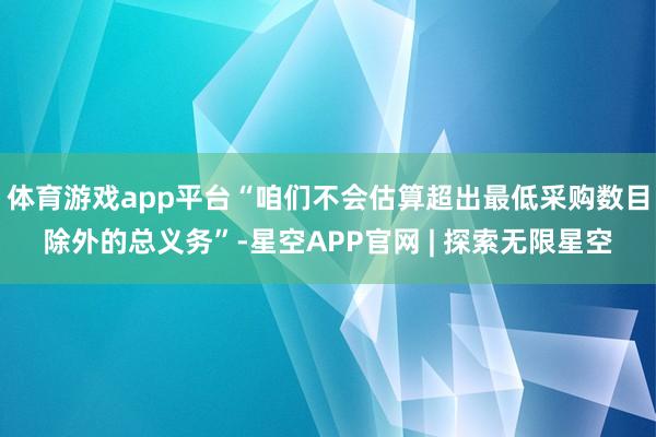 体育游戏app平台“咱们不会估算超出最低采购数目除外的总义务”-星空APP官网 | 探索无限星空