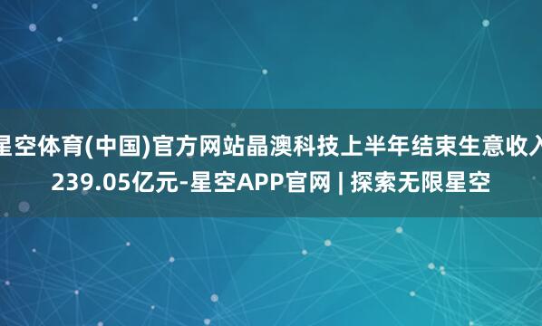 星空体育(中国)官方网站晶澳科技上半年结束生意收入239.05亿元-星空APP官网 | 探索无限星空