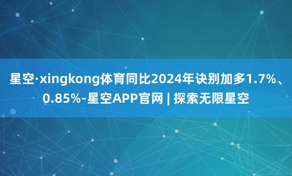 星空·xingkong体育同比2024年诀别加多1.7%、0.85%-星空APP官网 | 探索无限星空