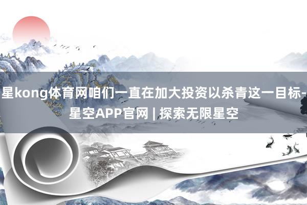 星kong体育网咱们一直在加大投资以杀青这一目标-星空APP官网 | 探索无限星空