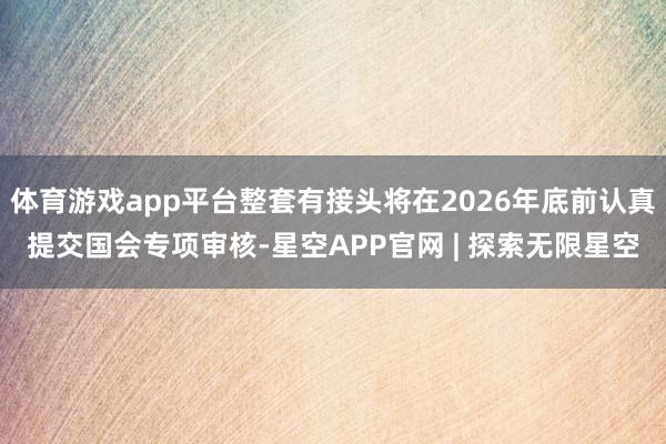体育游戏app平台整套有接头将在2026年底前认真提交国会专项审核-星空APP官网 | 探索无限星空